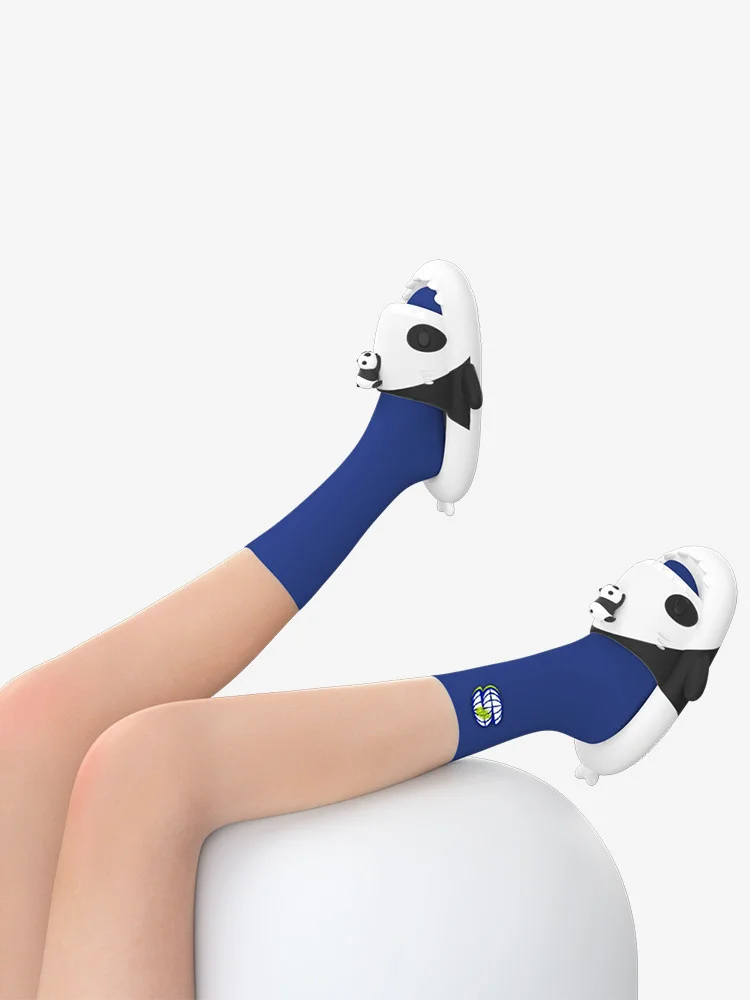 Cartoon Panda Shark Couple Slippers For Men And Women Summer Indoor 4CM Thick Sole Antibacterial Antiskid Soft Sole Slipper