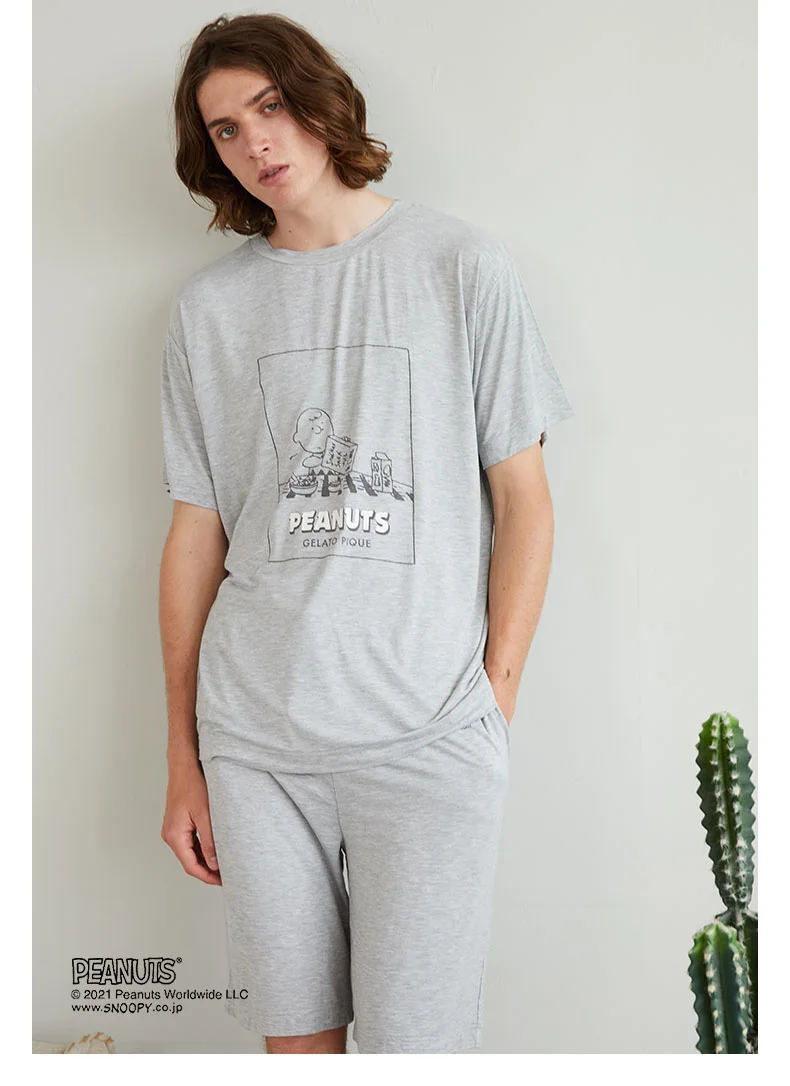 Home wear Gelato Pique Pajama Men Pajamas Couple Room Wear Sleepwear Shorts Sets