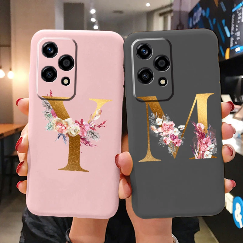 Чехол с золотыми буквами для Honor 200 Lite черный мягкий чехол из ТПУ защита Honor200