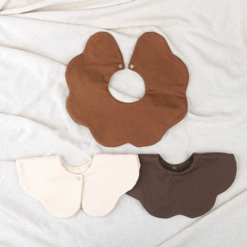

Baby Bib Newborn Drooling Bib Breathable Cotton Burp Cloth with Snap Button