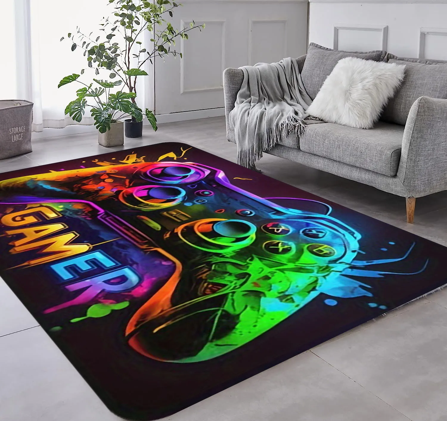 1 шт. игровой коврик для консоли удобный фланелевый напольный машинной стирки