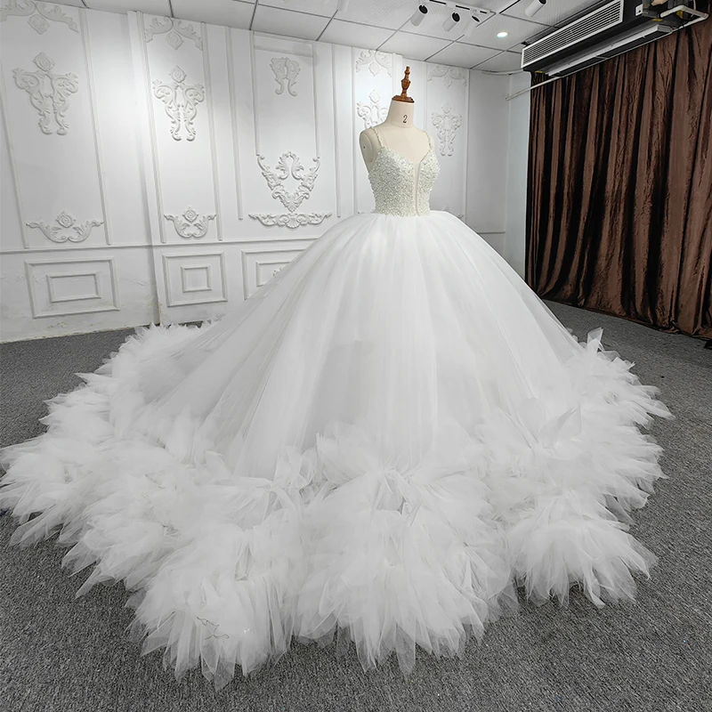 Simple Wedding Dress Organza Ball Gown Sweetheart Sleeveless Wedding Suits For Women Beading Ruched DY5703 Vestido Novia 2023 3