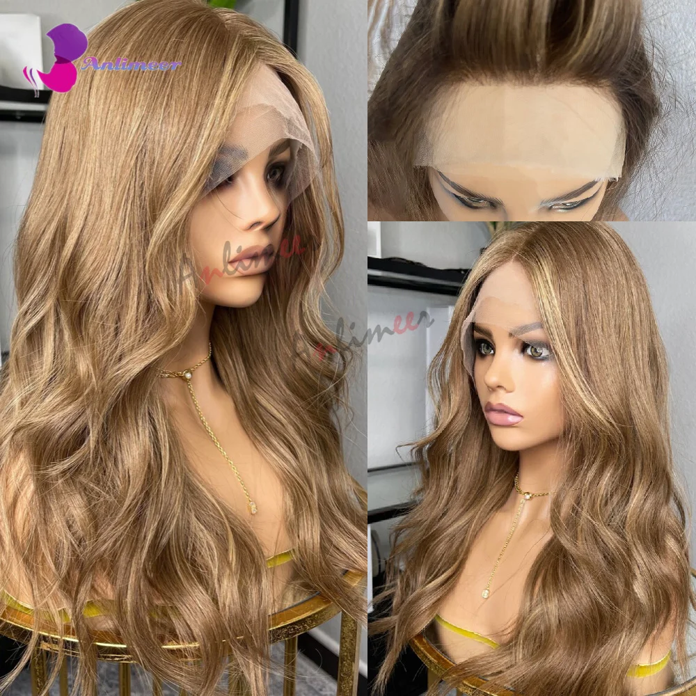 Ed Wigs Body Wave Lace Front Wig Highlighted Wig Real Hair Wigs For Women Light Strawberry Brown Wig Human Hai