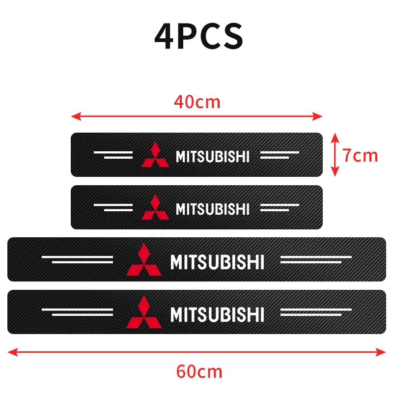 

4 шт., автомобильные наклейки из углеродного волокна для MITSUBISHI Lancer EX 10 Lancer X Outlander ASX Colt Pajero
