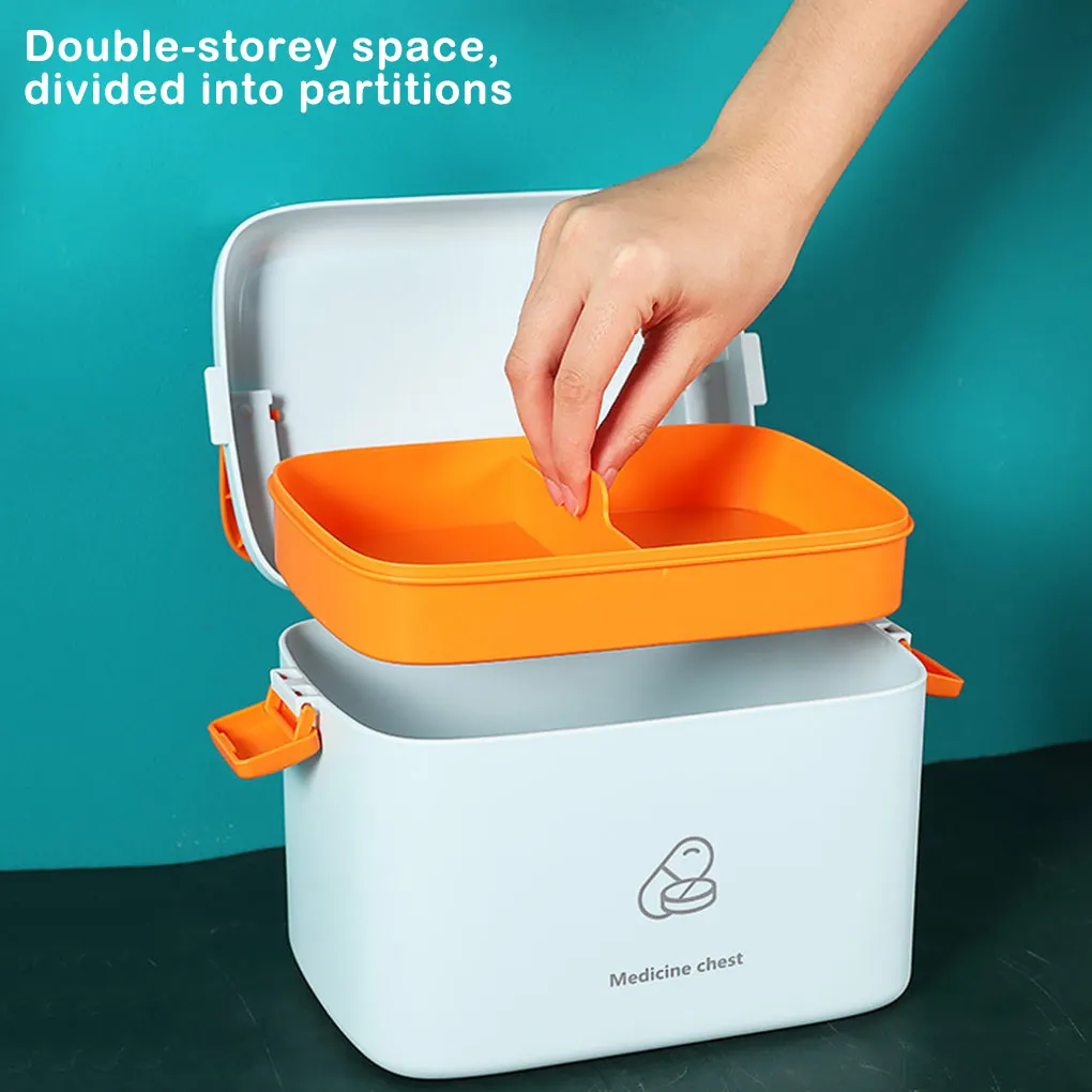 

Tablet Storage Box Organizer with Handle Emergency Survival Case Travelling