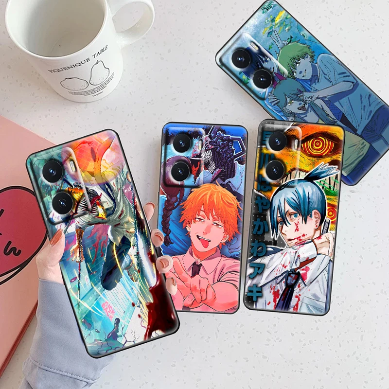 

Chainsaw Man Denji Hayakawa Aki For OPPO A5 A9 A72 A53 A74 Find X2 X3 Pro Lite Neo Reno 5 6 Pro Realme GT 5G Black Phone Case