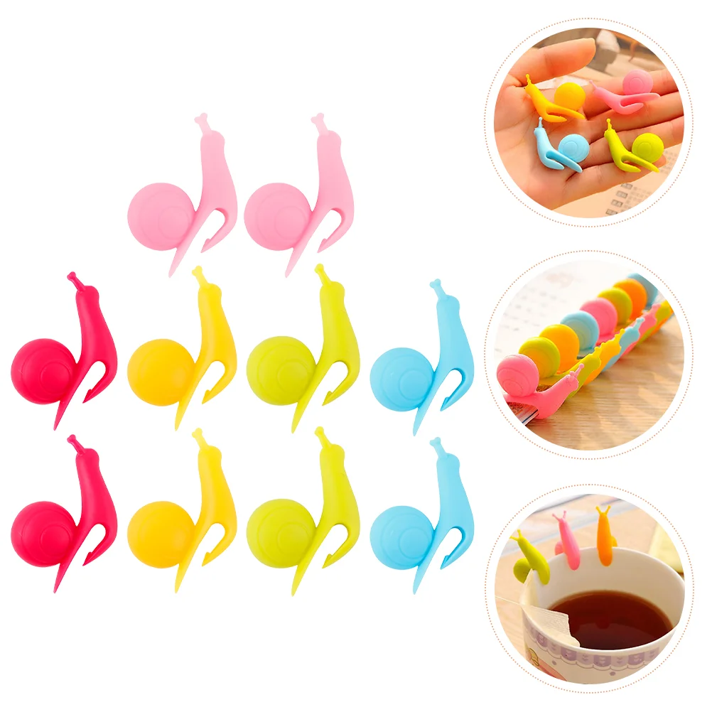 10 шт. держатели для чайных пакетиков очаровательные зажимы в форме улитки чашек с