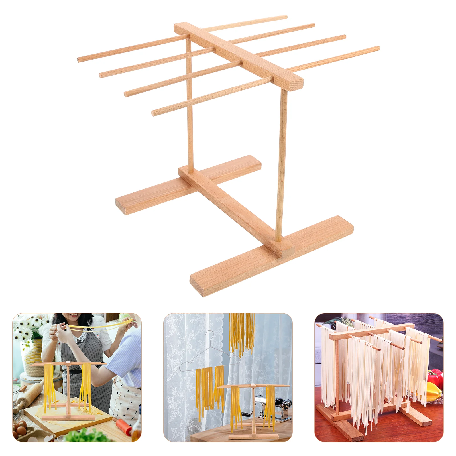 

Pasta Rack Drying Noodle Dryer Stand Hanger Spaghetti Hanging Holder Home Maker Tree Fresh Wooden Collapsible Foldable Homemade