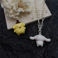 cute cartoon cinnamorol onpompurin neck chain necklace girl cool pendant kawaii sanrio accessories give gifts to friends