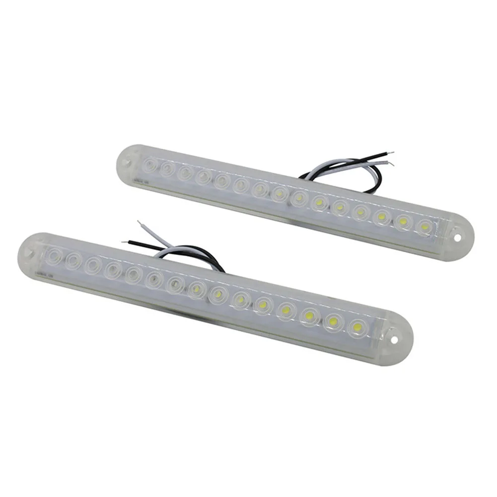 

For Trailers 15LED Strip Light High Brightness Waterproof Strip Light 150 LM 2835 SMD Lamp Bead Marine Strip Light