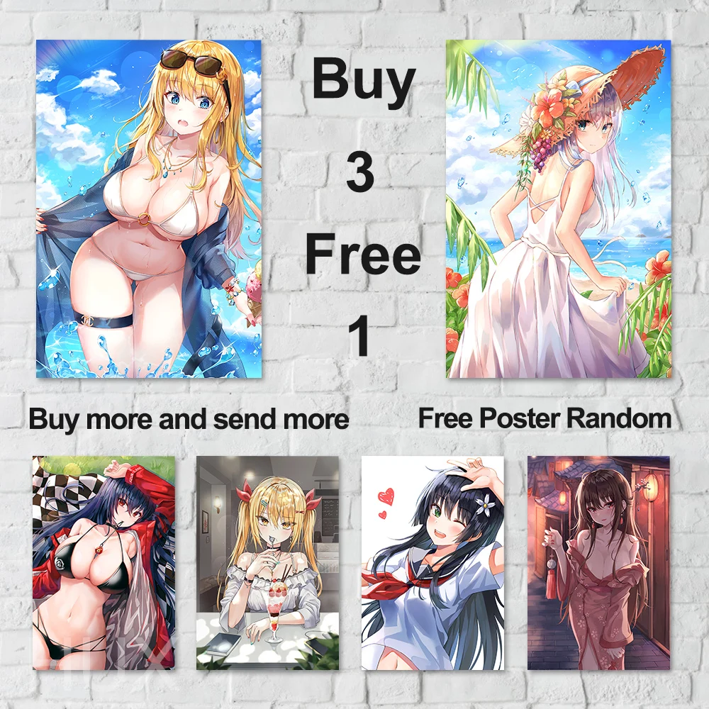 

Print Japanese Anime Girl Wall Art Canvas Poster Custom Pictures Kawaii Modern Art Wall Art Home Decor Interior Room Murals Gift