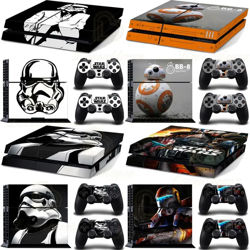 Фото Виниловая наклейка на игровую консоль Mandalorian BB-8, наклейка для PlayStation 4, PS4, игровой блокнот, чехол с принтом, защитная пленка Para №1