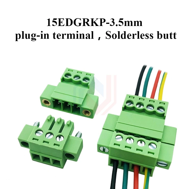 1 комплект без пайки 15EDGRKP-3 5 мм вставной разъем 2P3P4P5P6P7P8P9P-24P с фланцем 2EDGKP штекерный