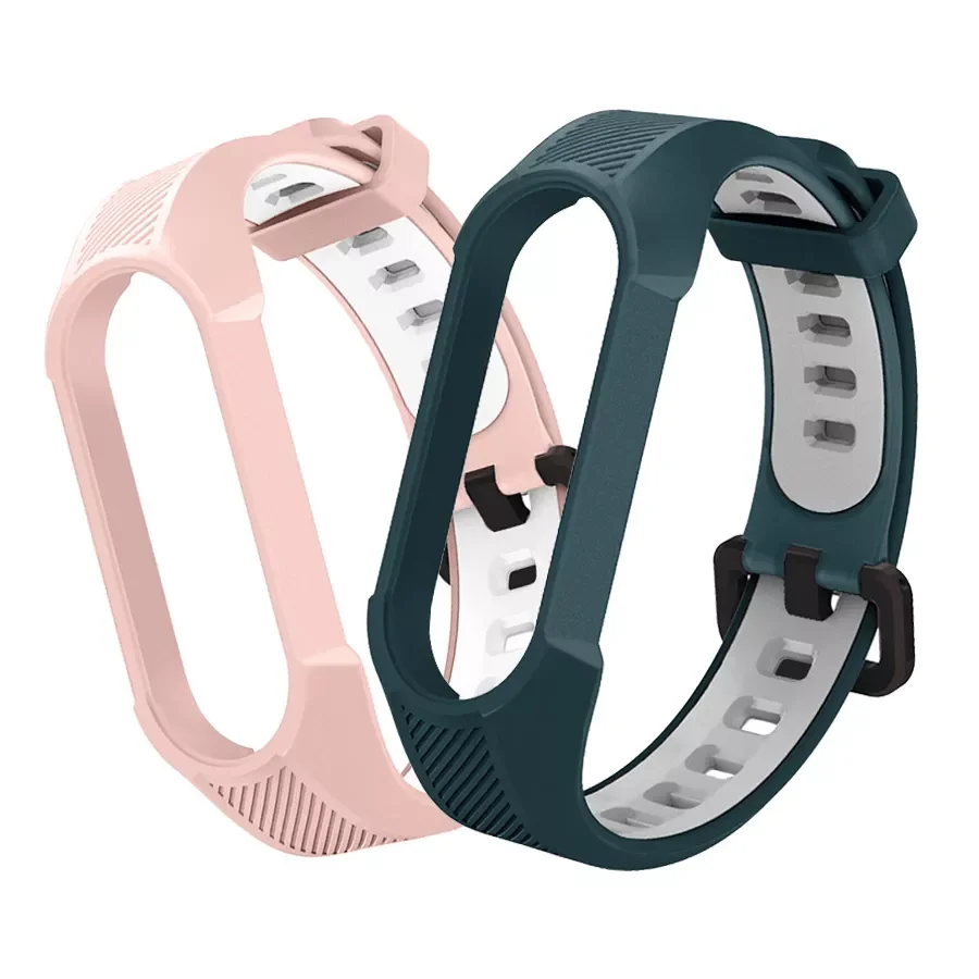 

Strap for Xiaomi Mi Band 6 5 4 Two-Color Soft Silicone Bracelet Sport Breathable Strap for Miband 3 4 5 6 Replacement