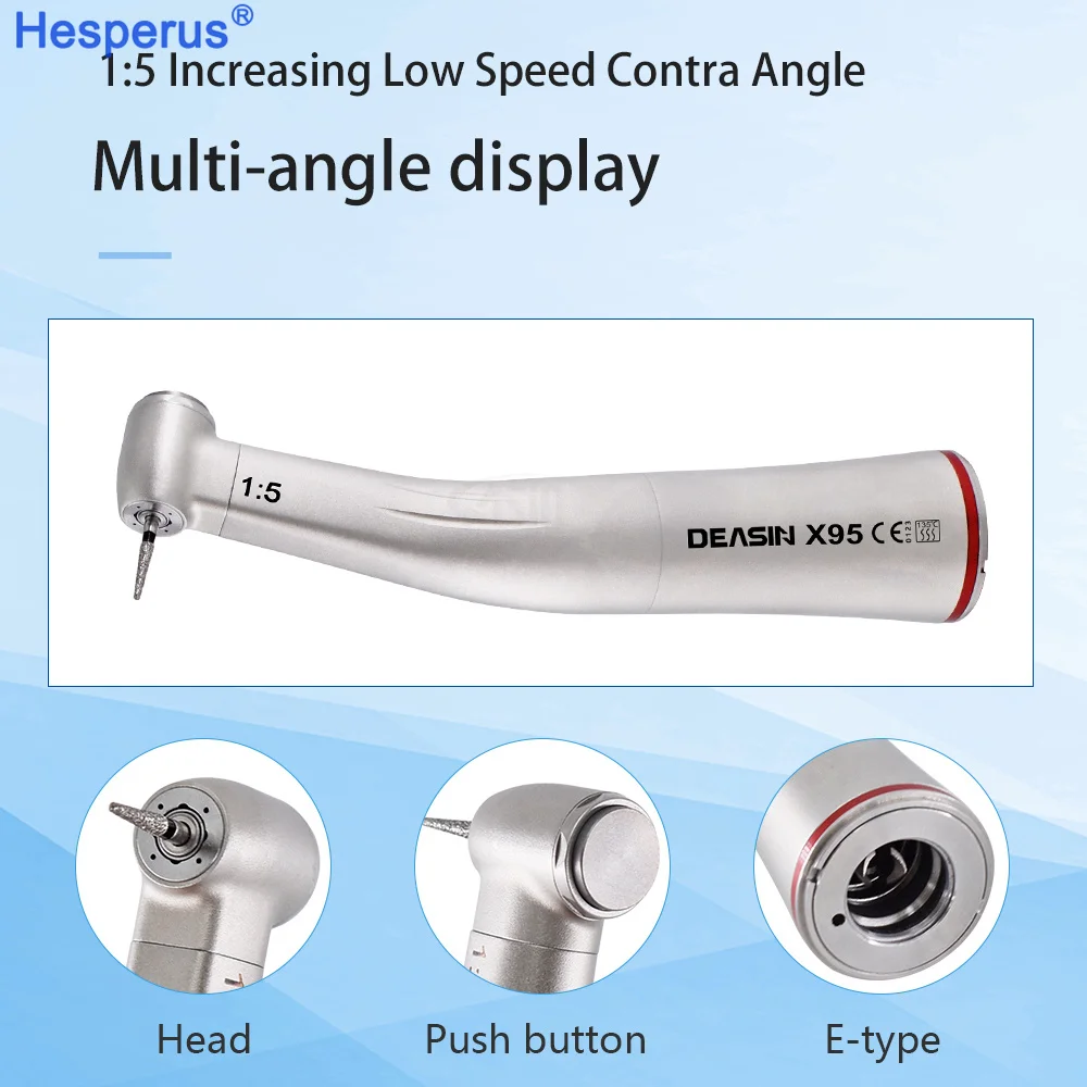 Den tal 1:5 Низкоскоростная кнопка Наконечник Увеличение красного кольца