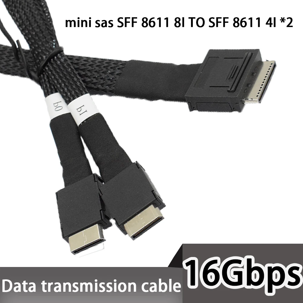 

High Quality OCUlink Mini Sas SFF 8611 8I TO SFF 8611 4I *2 Server Data Transfer Cable SFF-8611 1 To 2 16Gbps Data Adapter Cable