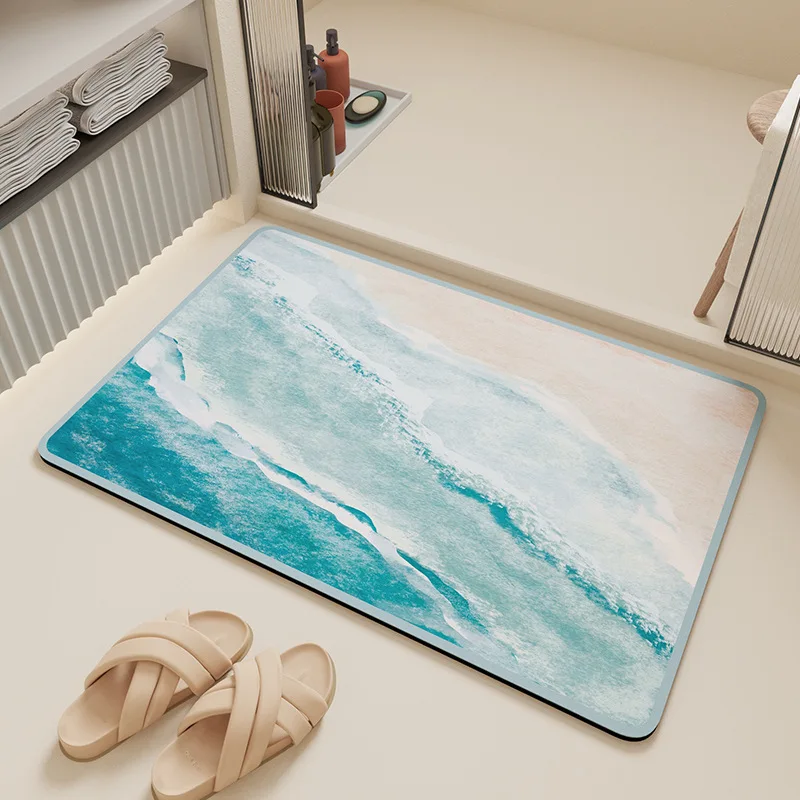 

Super Absorbent Shower Bath Mat Bathroom Anti-Slip Carpet Rug Ins Kitchen Entrance Soft Door Bathtub Side Bath Mats 욕실 바닥 매트