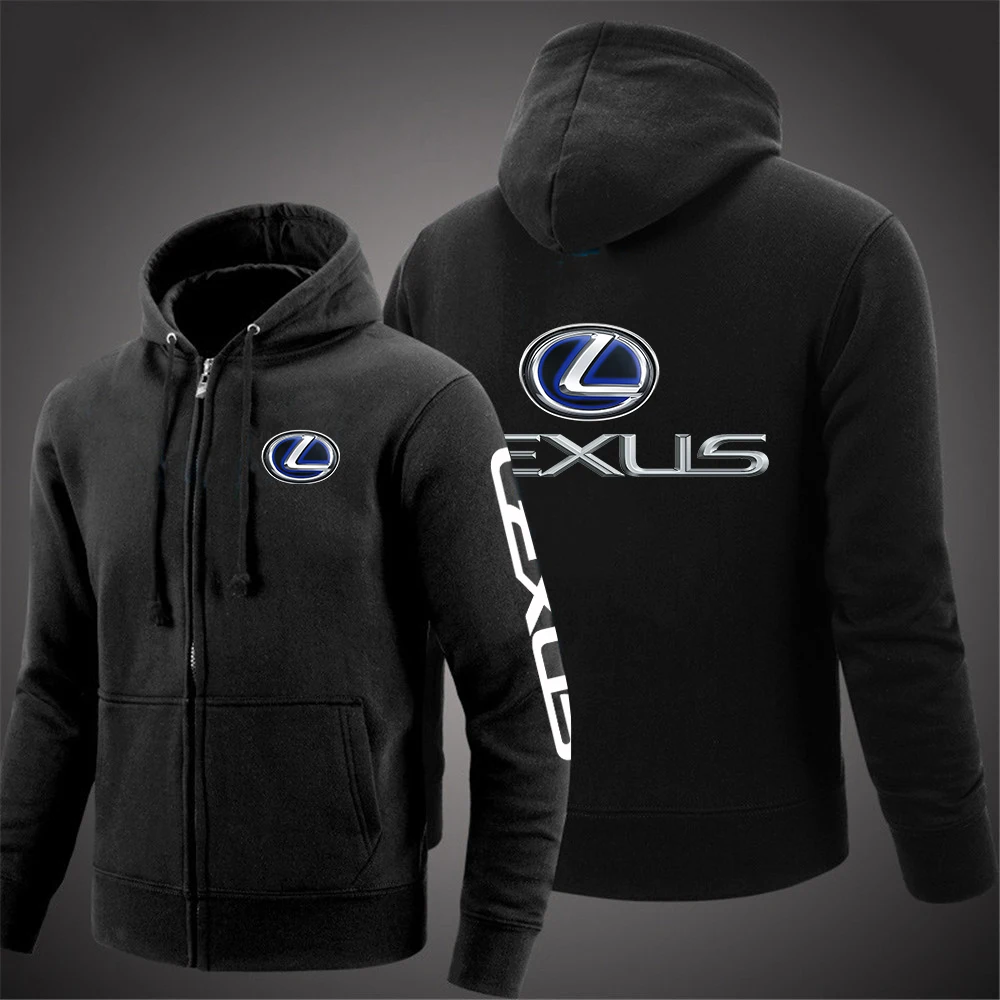 

LEXUS Logo 2021 Men's applique Jackets Sweatshirts Cotton Hip Hop Male Harajuku Customize Sportwear Zipper Coats Tops Hoodies