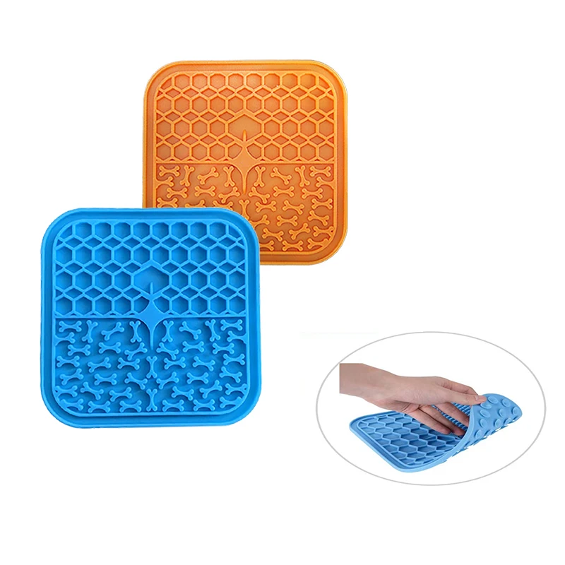 Pet Lick Silicone Mat for Dogs Pet Slow Food Plate Dog Bathing Distraction Silicone Dog Sucker Food Training Dog Feeder Supplies