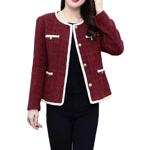 Plus Size Women's Single Breasted Western Sle Outerwear Fat Sister Clothes Round Neck Long Sleeve Chic Fashion