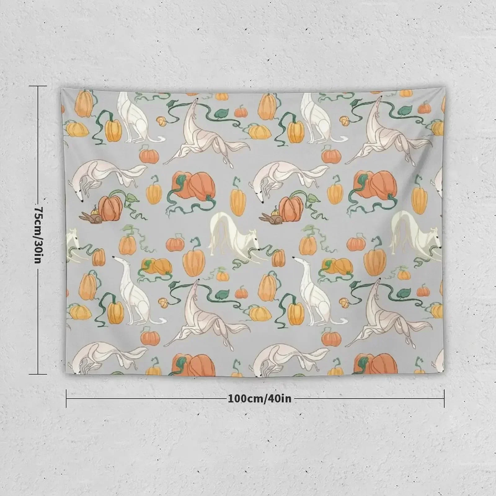 Белый борзойский гобелен с рисунком тыквы эстетический декор комнаты корейские