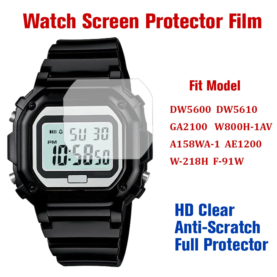 

2/4/6PCS Watch Screen Protector Film for DW5600 DW5610 GA2100 F91W AE1200 A158WA-1 W-218H W800H HD Anti-Scratch Full Protector