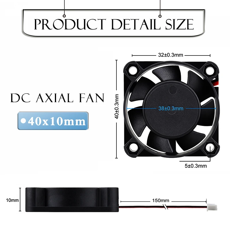 5 Piece Gdstime Smart Fan 24V 40x40x10mm 4cm Ball Bearing Small DC Cooling Fan 40mm x 10mm 4010 PC Case Cooler High Qulity images - 6