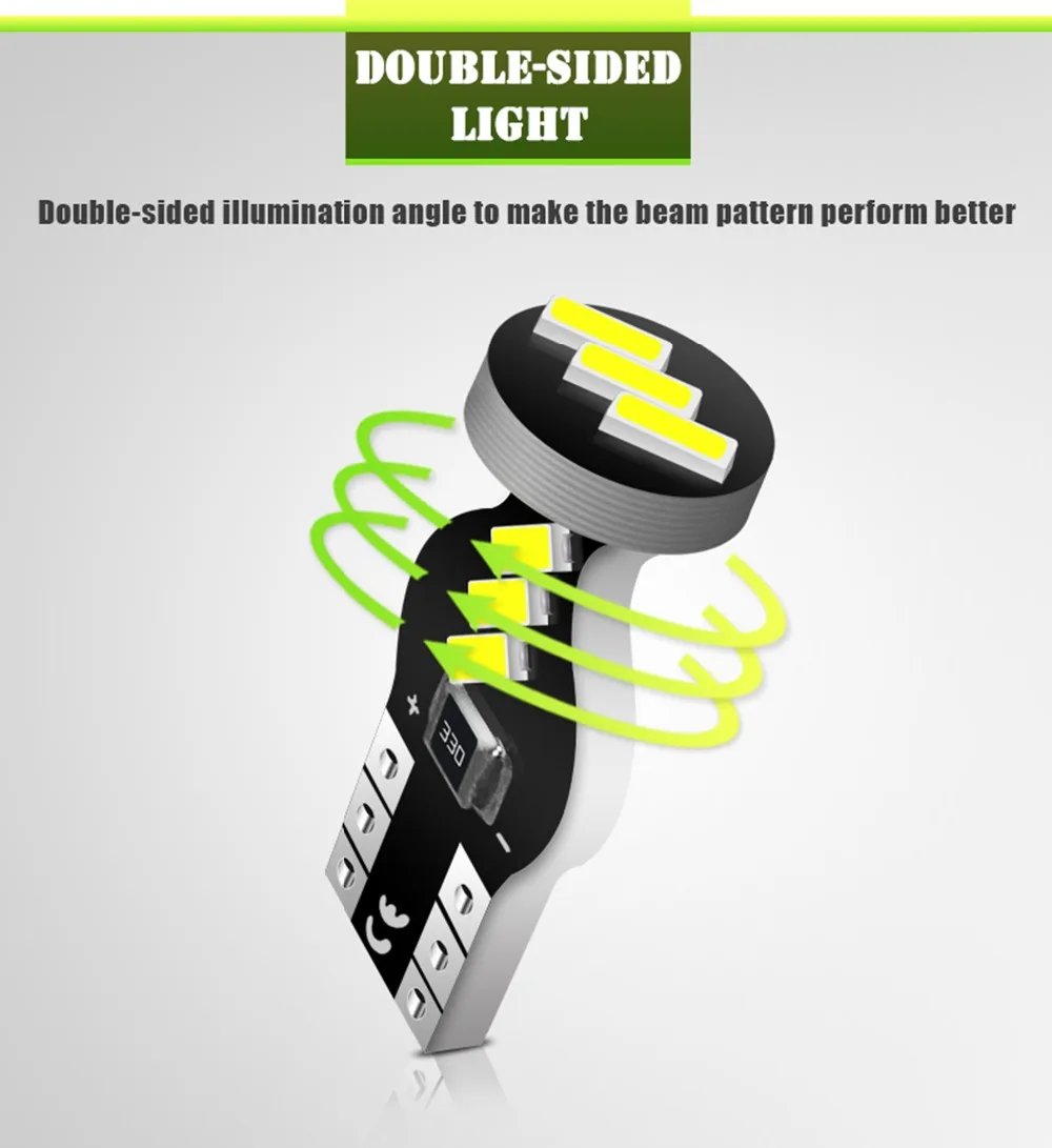 jiachi 100 шт. W5W T10 светодиодные лампы Canbus 4014 чип 9 SMD 12 В 6000K 194 168 автомобильные