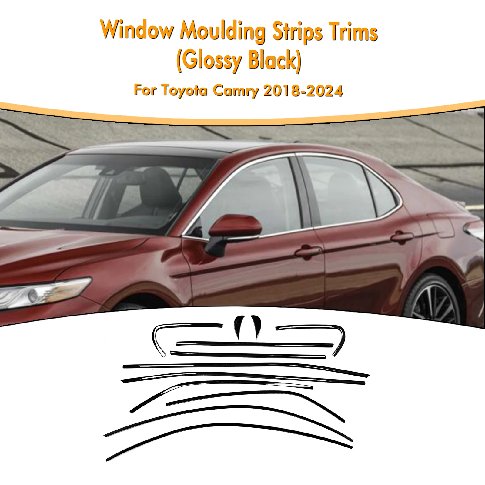 

Накладка на окно автомобиля, декоративная полоса, щит из нержавеющей стали для Toyota Camry 2018-2024