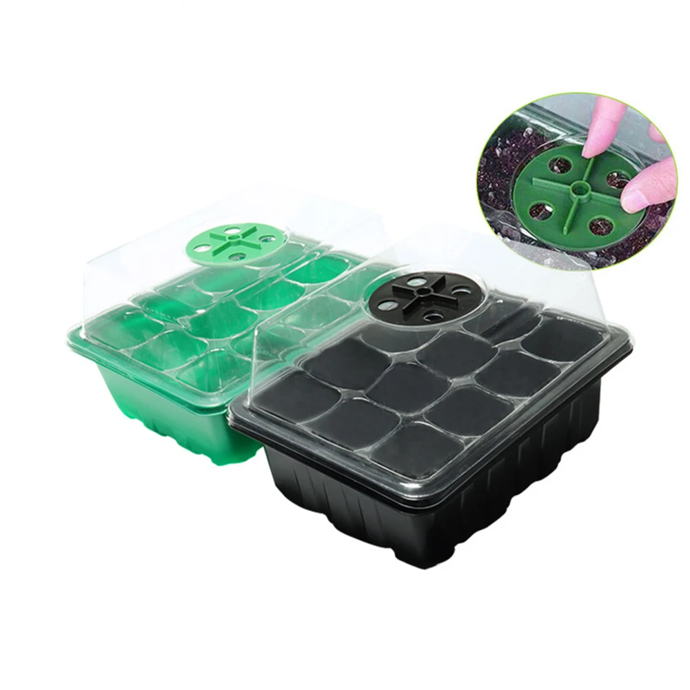 

Лоток питомник для выращивания семян в домашних теплицах, садовый поднос с 12 отверстиями, стартовый контейнер для саженцев