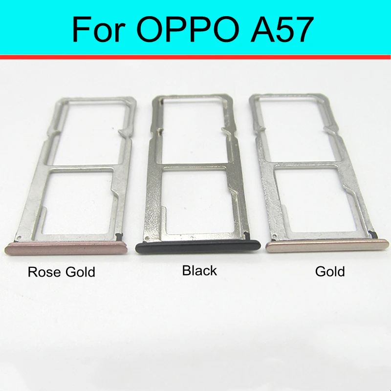

1pcs Sim Card Tray Holder For OPPO A57 Sim Micro Reader Card Slot Adapters Card Socket Repair Parts