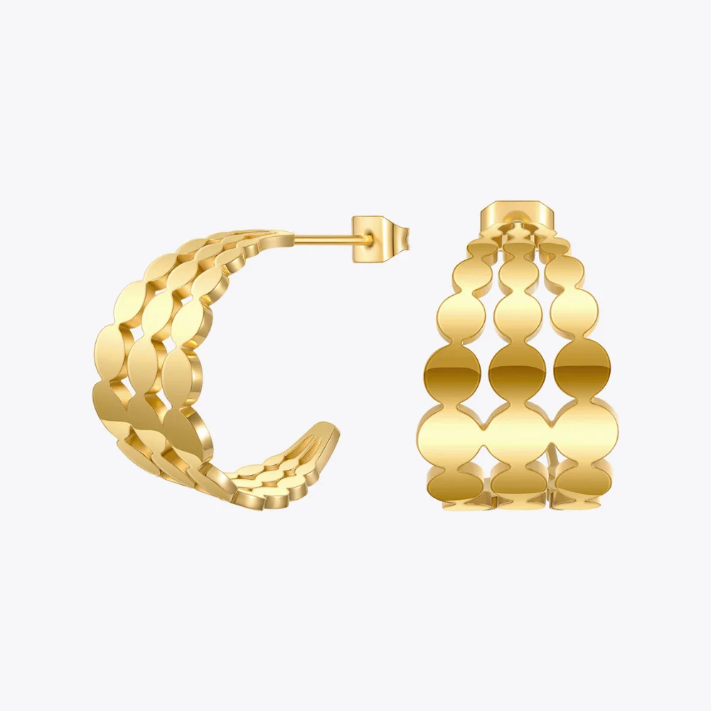 Женские серьги-гвоздики в горошек ENFASHION, серьги из нержавеющей стали золотого цвета для пирсинга, подарочные украшения, E1242, 2021