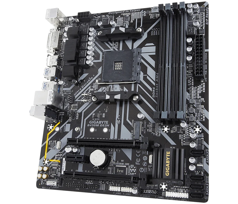 Gigabyte GA-B450M DS3H для AMD AM4 Ryzen 3/5/7/9 1th.2th.3th.Athlon USB3.1 HDMI M.2 B450 Micro-ATX материнская плата