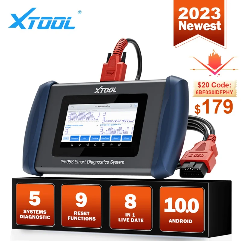 

Диагностические инструменты XTOOL InPlus IP508S OBD2, Автомобильный сканер с BT/Android 10, ABS SRS, подушка безопасности двигателя в EPB дроссельной заслонке