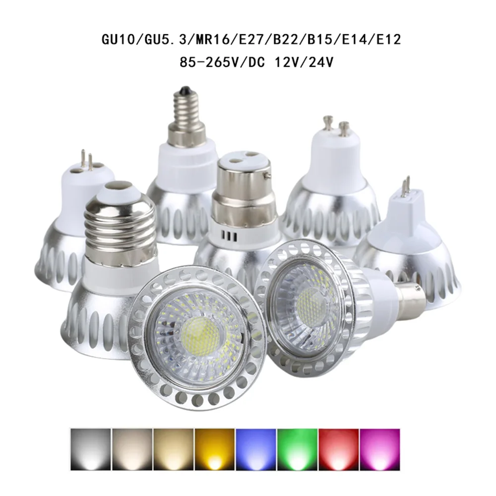 

Dimmable LED Spotlight E27 E12 E14 GU10 MR16 GU5.3 B22 B15 5W Mini Lamp Bulb Lighting AC 85-265V 110V 220V DC 12V LED Lampada