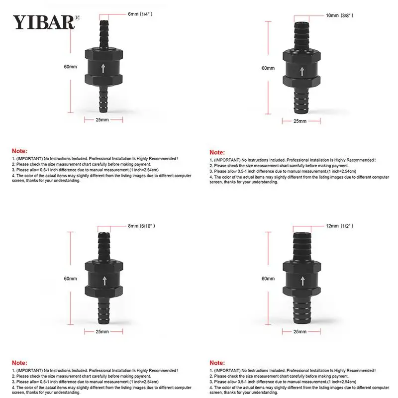 

6/8/10/12 мм клапаны из алюминиевого сплава топливный невозвратный обратный клапан односторонний подходит для карбюратора