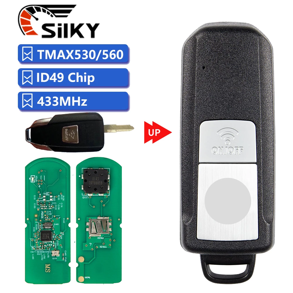

SilKY chave de controle remoto para yamaha tmax530, tmax560, t-max 530/560 2016-2021, 315 МГц, 433 МГц, id49