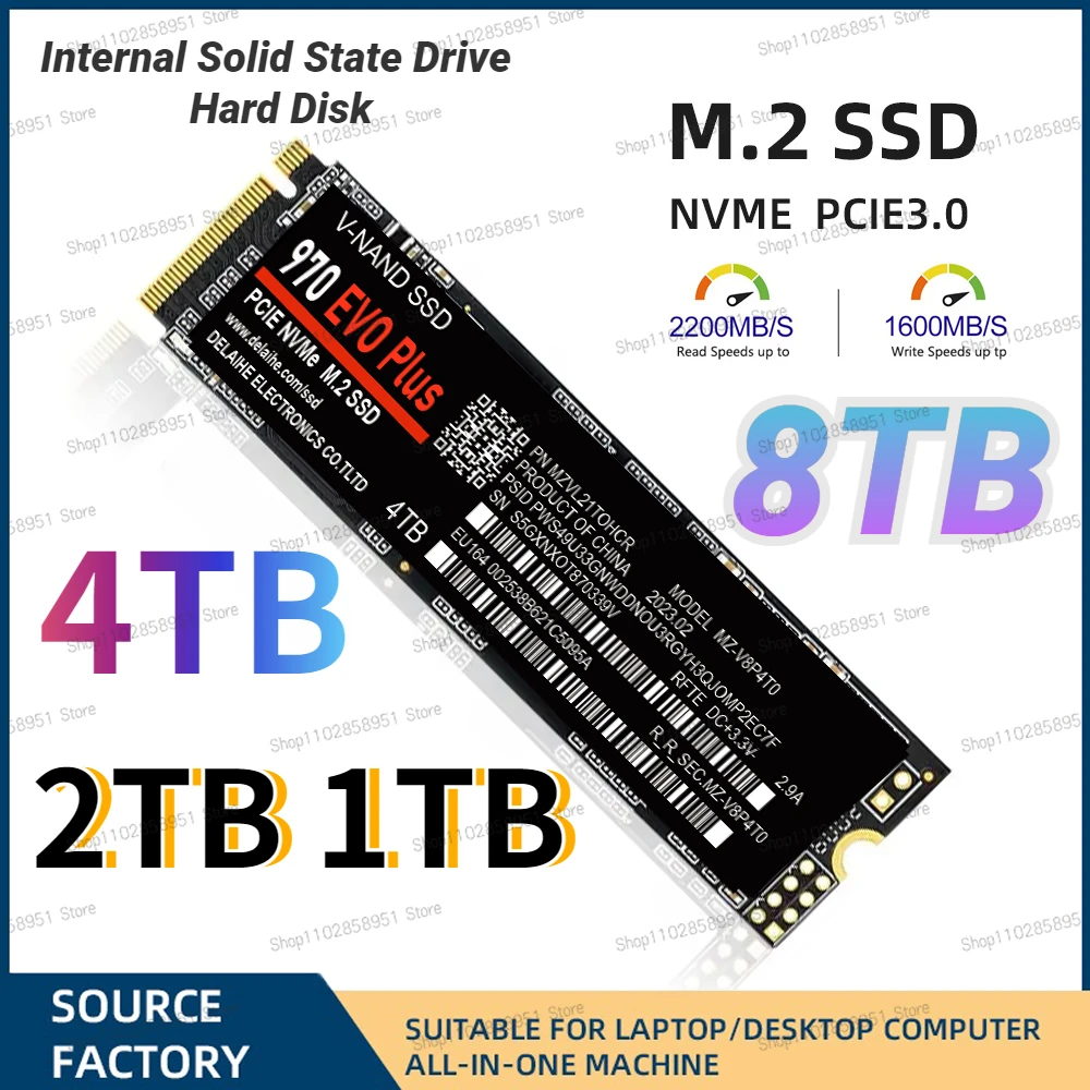 

Hot 8TB SSD M2 SSD M.2 4TB 980 PRO NVMe Internal Solid State Drive 970 EVO Plus Hard Disk 250GB HDD 500GB For Laptop Computer