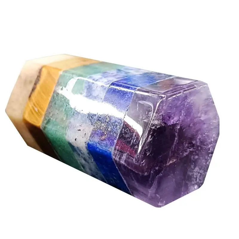 

Healing Crystal Tower Natural Stones Crystal Gemstone Wand Multi-color Hexagonal Columns Healing Crystal Handicraft Ornaments