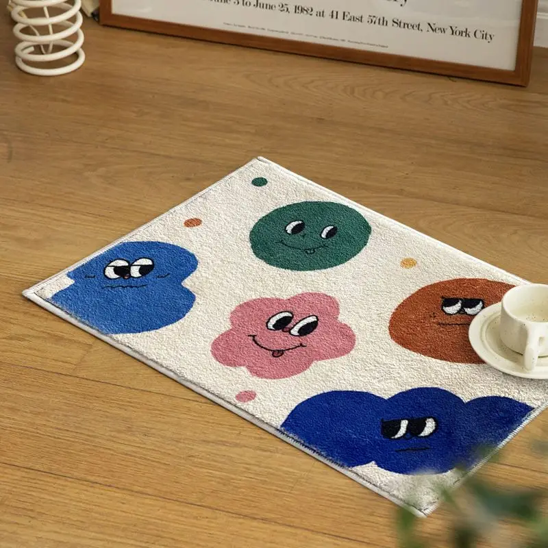 

Anime Smile Plush Carpet Rug Bathroom Non-Slip Bath Mat Absorbent Entrance Door Mat Room Decor Fluffy Carpets Bedroom Rug