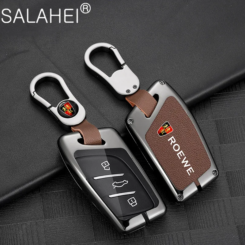 

Zinc Alloy&Leather Car Key Case Cover Shell Keychain For Roewe RX3 RX5 RX8 ERX5 I5 I6 350 360 750 2017 2019 Interior Accessories