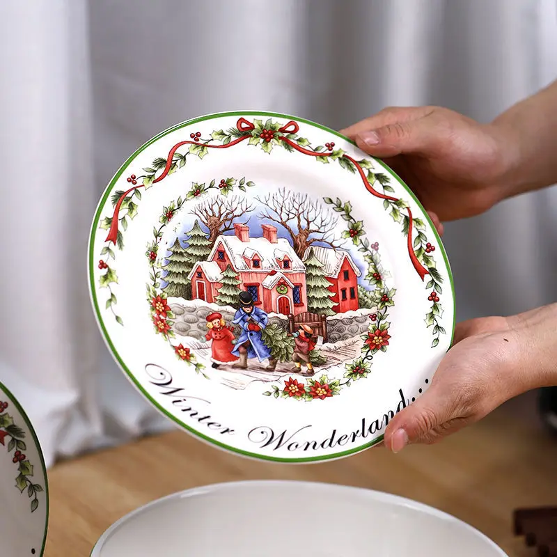 

Irish town of ceramic tableware western square plate household food dish soup basin deep dish bowl combination fish plate