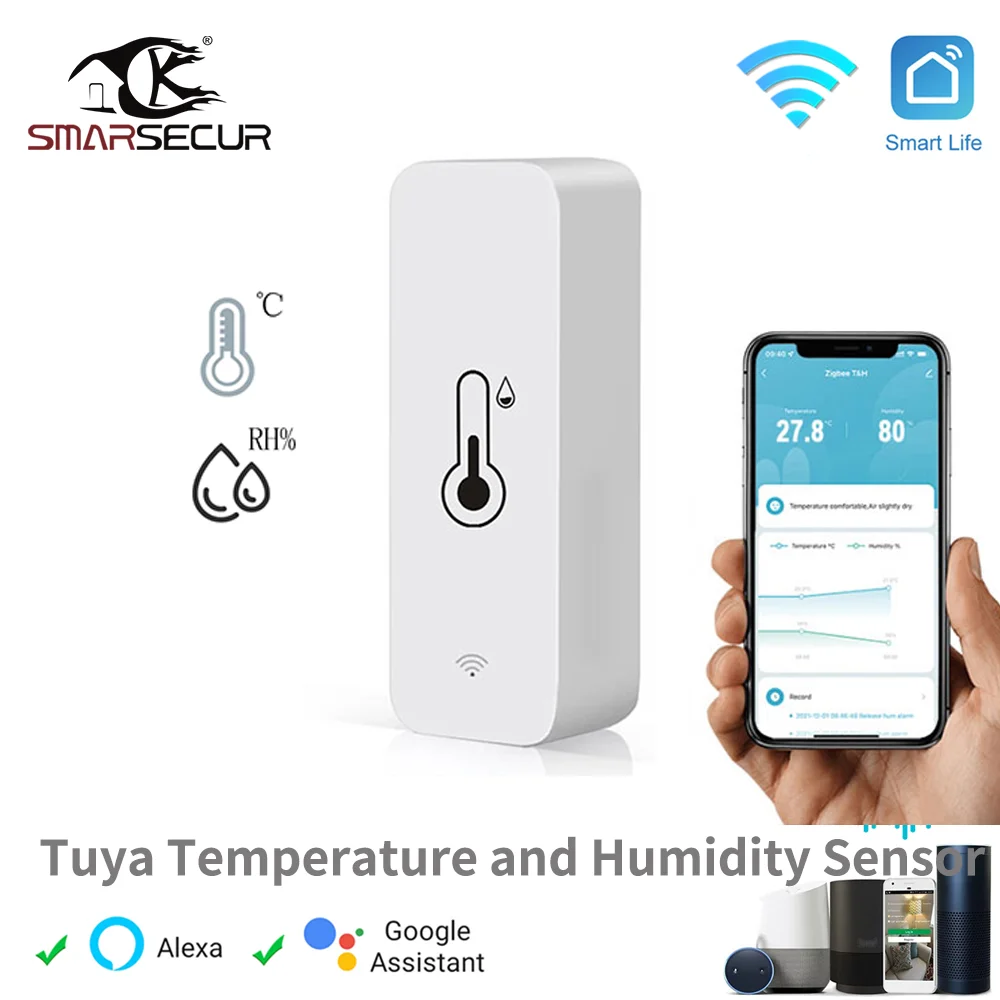 

Tuya Smart Temperature Humidity Sensor WiFi APP Remote Monitor For Smart Home SmartLife Work With Alexa Google Assistant