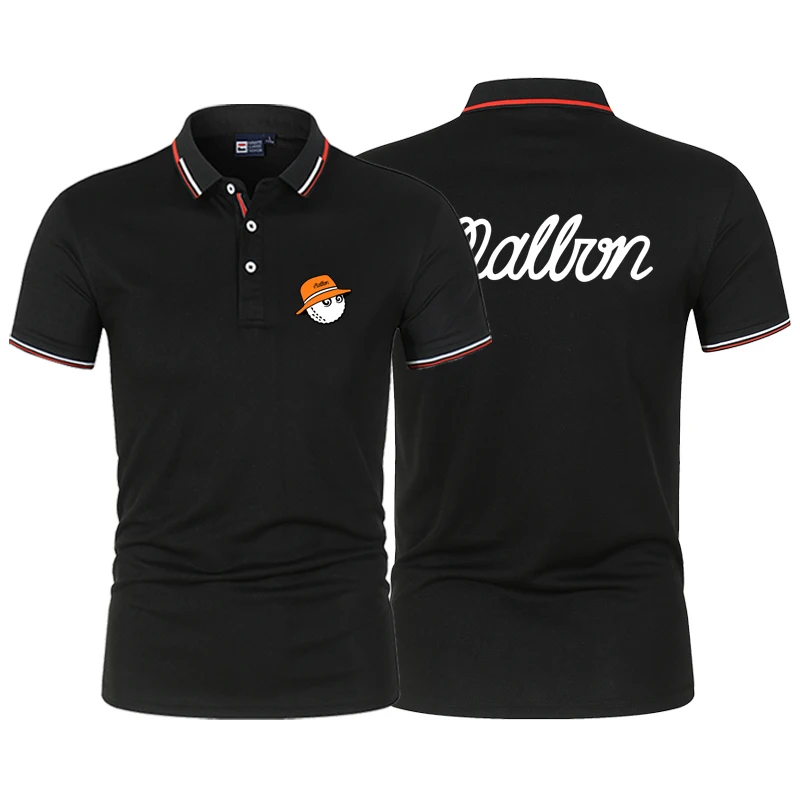 

New Summer Print Business Malbon Golf Polo Shirt Men High Quality Men's Polo Short Sleeve Breathable Quick Drying Top