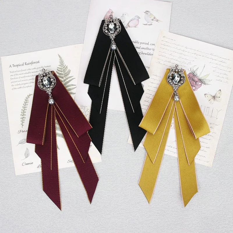 Женский красный галстук-бабочка ручной работы новый с лентой и бриллиантами