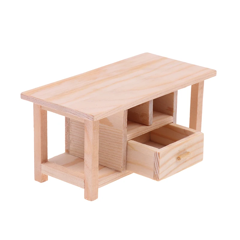 

1PC 1:12 Dollhouse Miniature Wooden Tea Table DIY Furniture Model Toys Dollhouse Living Room Decoration Accessories