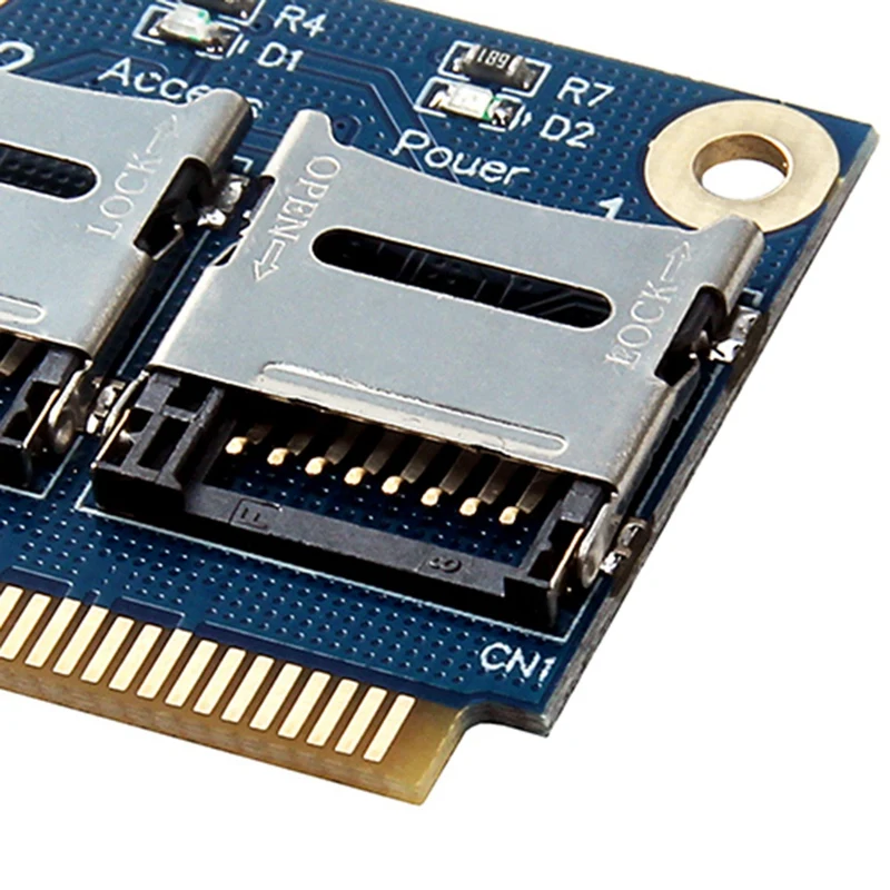 Мини-адаптер Pci-E 2 SSD HDD для ноутбука двойной Micro- SD SDHC SDXC TF Mini Pcie устройство чтения