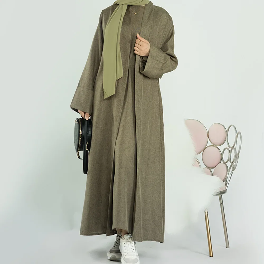 Ид Рамадан Абая модное мусульманское женское кимоно открытый кардиган платья
