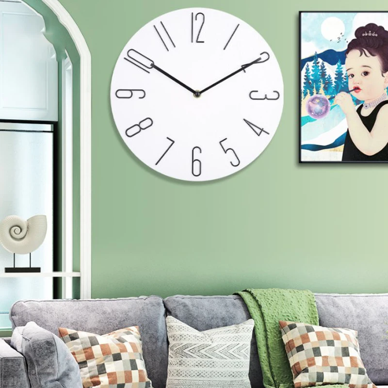 12-дюймовые Цифровые Настенные Часы С Кубиком Бесшумный Кварцевый Механизм