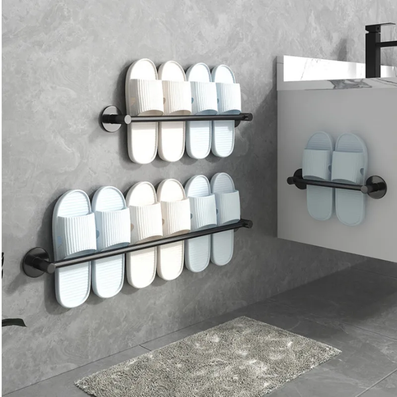 

Многофункциональный держатель для полотенец, без пробивания отверстий, стойка для слива обуви в ванной комнате, Комбинированный держатель ...